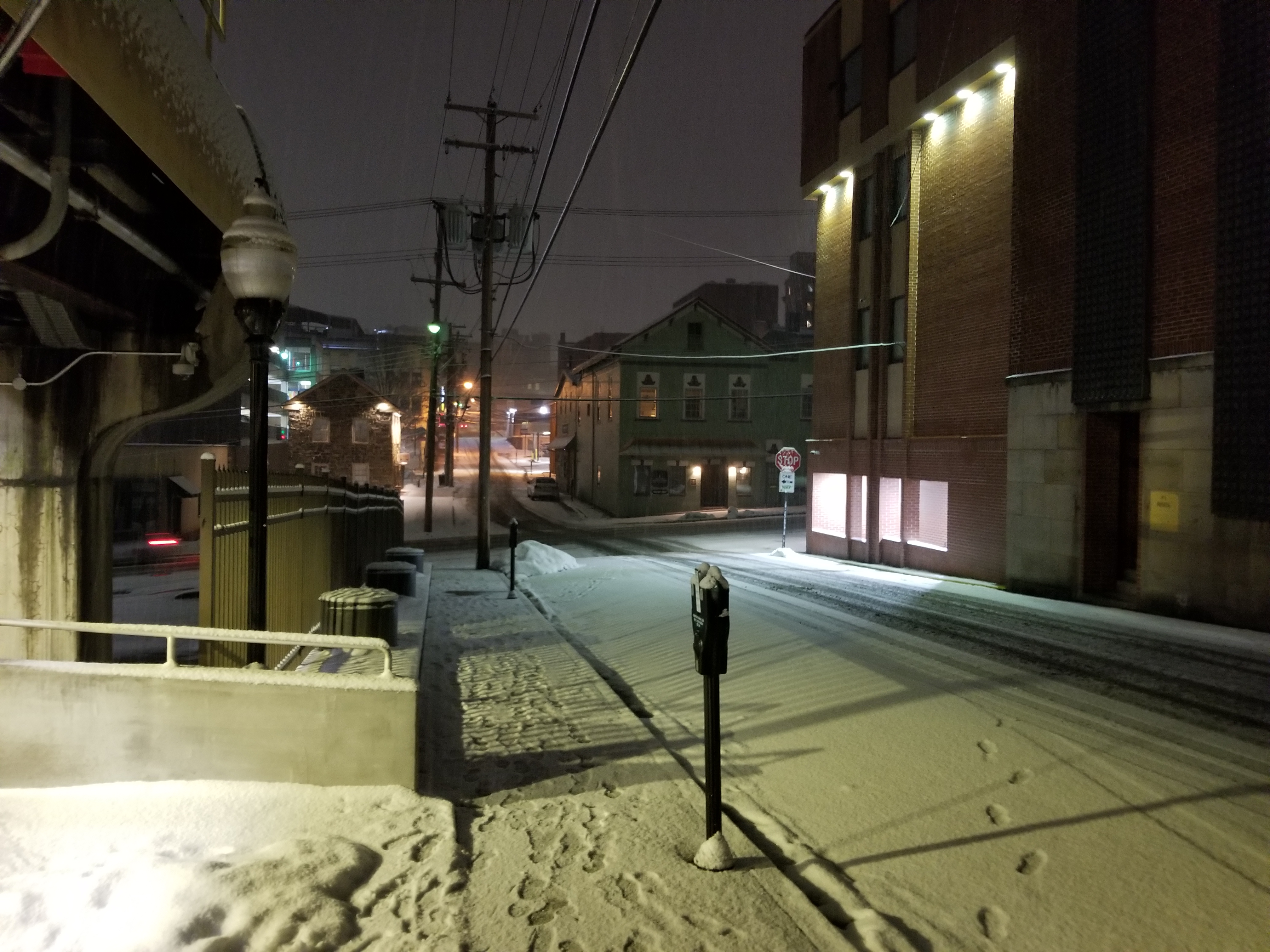 Winter scene, downtown morgantown.